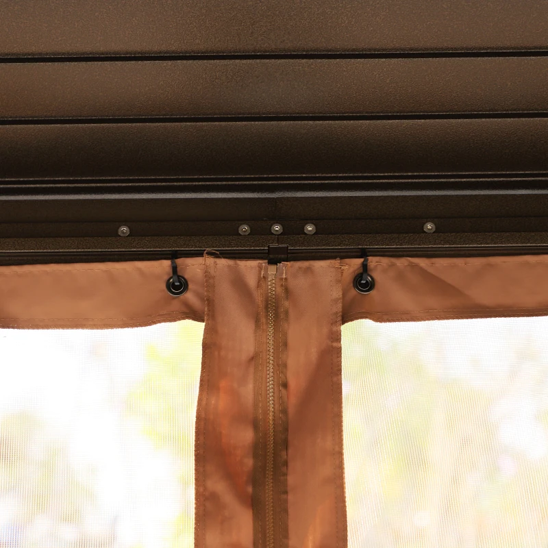 Outsunny Paviljoen tuintent opvouwbare tent partytent waterdicht met 4 dubbele zijwanden