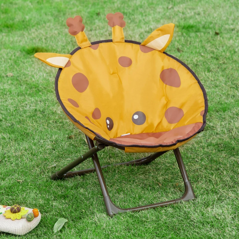 HOMCOM Campingstuhl für Kinder, Moonchair für Kinder, niedliches Design, Gelb