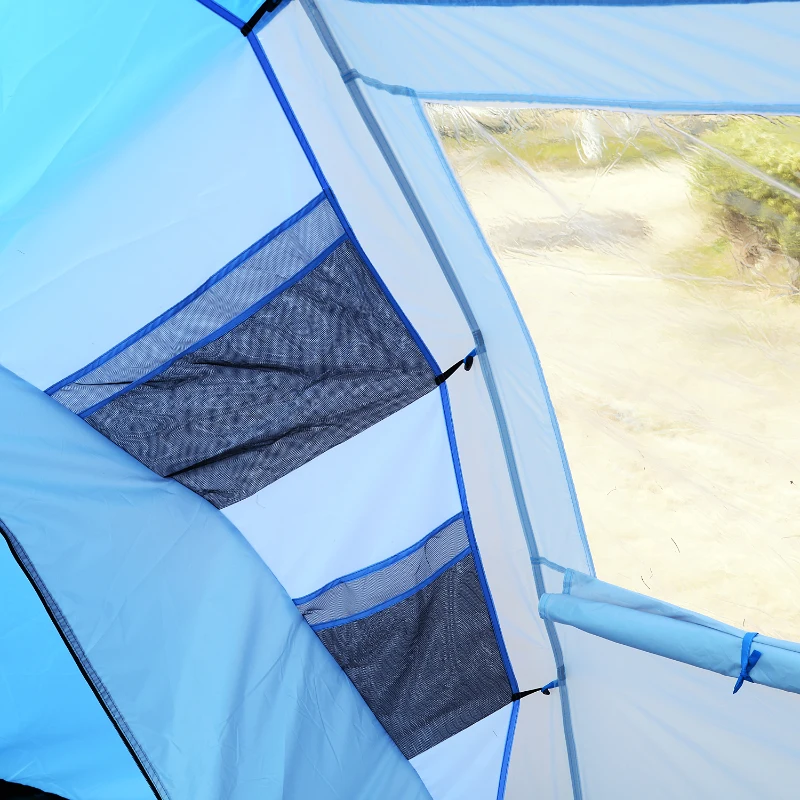 Outsunny Namiot Kempingowy dla Rodzin z 2 Sypialniami dla 4-6 Osób - Idealny do Przygód na Świeżym Powietrzu