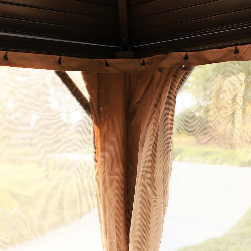 Outsunny Paviljoen tuintent opvouwbare tent partytent waterdicht met 4 dubbele zijwanden