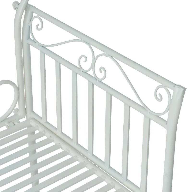 Tuinbank zitbank bloemenbank parkbank tuinmeubilair 2-zits metaal wit