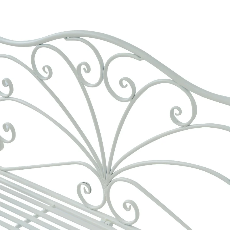 Tuinbank zitbank bloemenbank parkbank tuinmeubilair 2-zits metaal wit