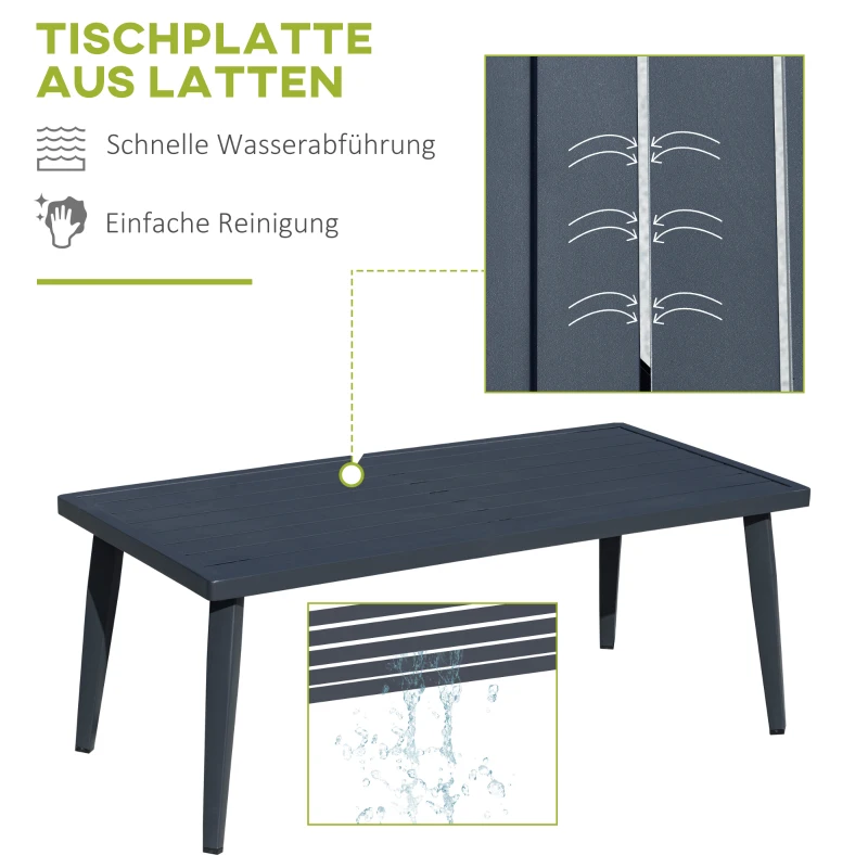 Outsunny 4-częściowy zestaw mebli ogrodowych, sofa, fotel, stolik, polirattan, aluminium w kolorze szarym