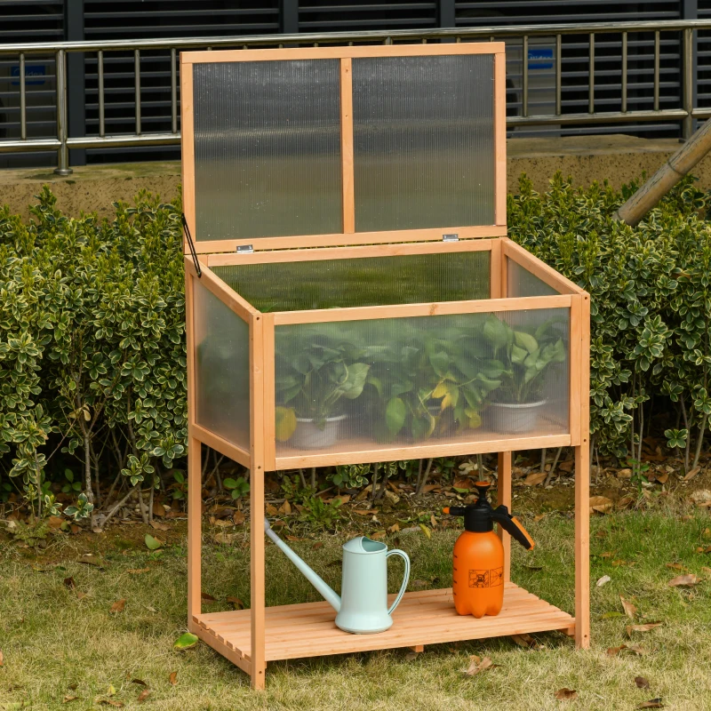 Massief houten kas van Outsunny