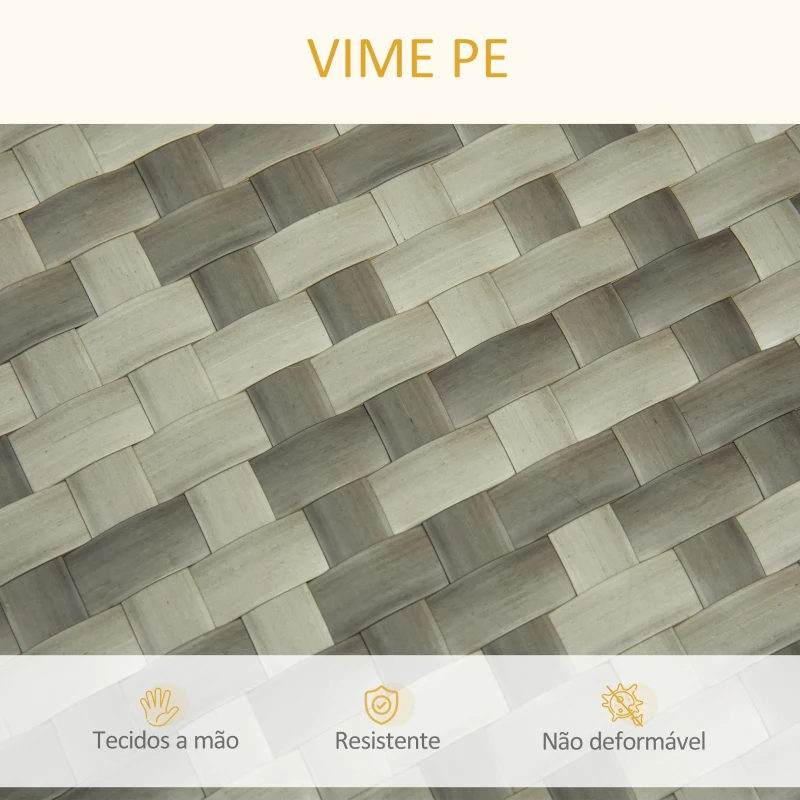 PawHut Sofá Cama para Cães e Gatos de Vime PE Cama Elevada Redonda para Animais de Estimação com Almofada Suave Lavável para Interior e Exterior 60x60x20cm Cinza