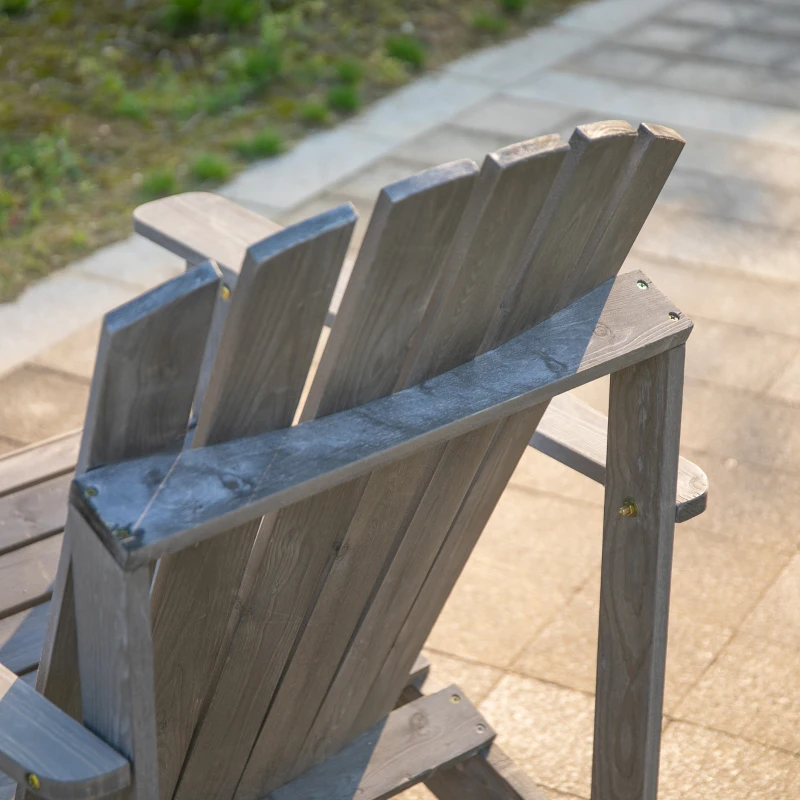 Outsunny tuinbank met tafel en zonneschermhouder, tuinmeubilair, massief hout, kleur grijs