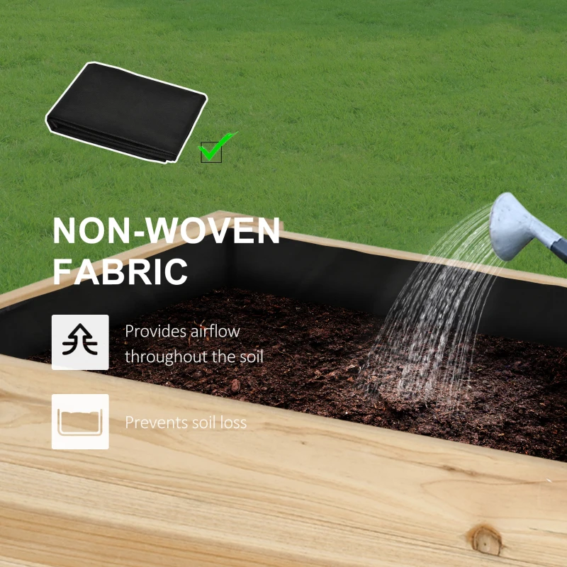 Outsunny Wooden Raised Plant Stand Outdoor Flower Bed Box with Clapboard 100 x 40 x 84cm