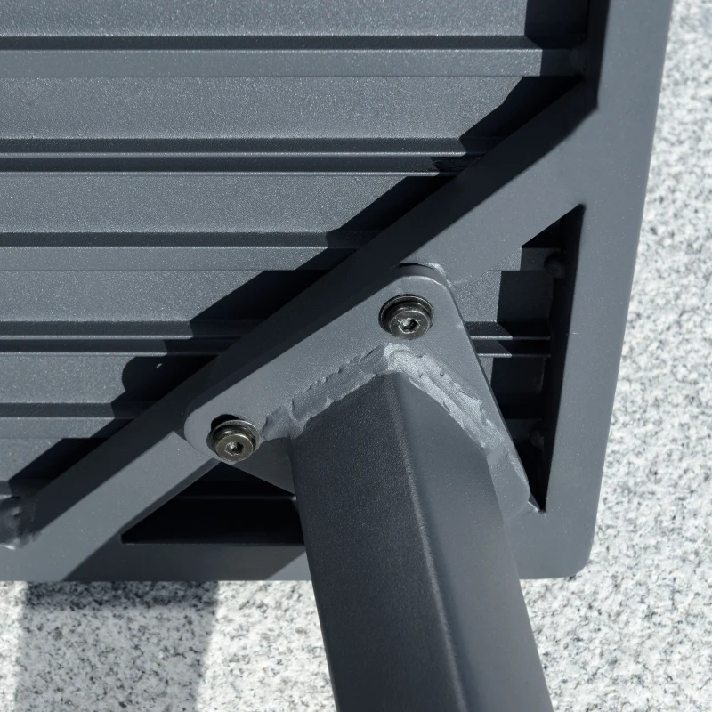 Outsunny 4-częściowy zestaw mebli ogrodowych, sofa, fotel, stolik, polirattan, aluminium w kolorze szarym