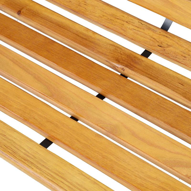 Tuinbank 2-zits zitbank parkbank tuin staal + hout naturel