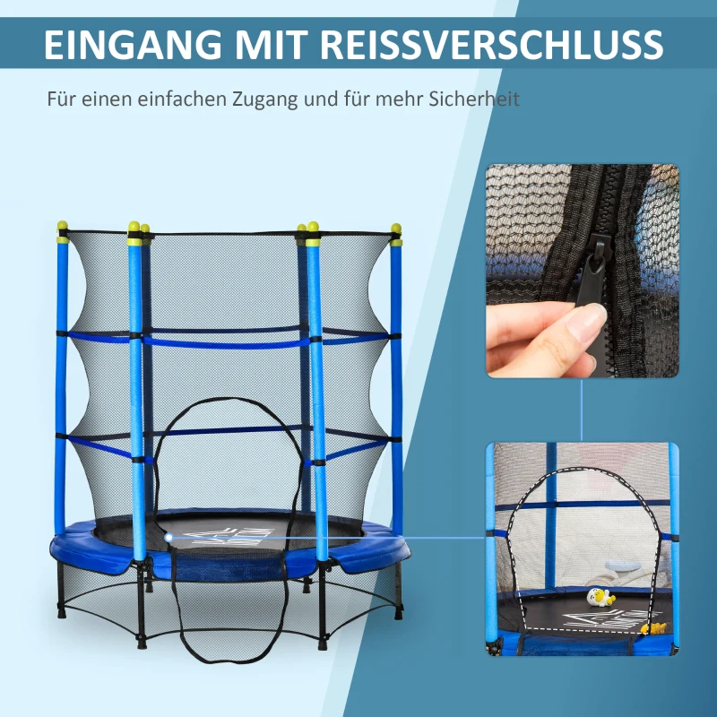 HOMCOM kindertrampoline met veiligheidsnet Ø140 cm