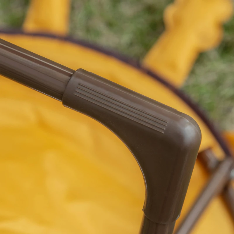 HOMCOM krzesło kempingowe dziecięce składane dziecięce krzesło składane moon chair do pomieszczeń i na zewnątrz łatwe do przenoszenia dla dzieci w wieku od 3 do 5 lat stal kolor żółty Ø 50 x wys. 49 cm