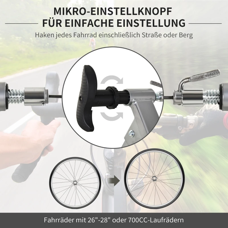 HOMCOM Fietstrainer racefiets fiets hometrainer magnetische remmen rolfiets 26-28 inch 2 kleuren