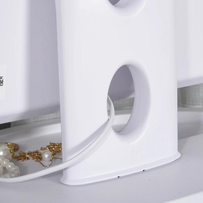 HOMCOM Hollywood Makeup Mirror with 12 Dimmable Bulbs, Multiple Color Modes, Table Top Vanity Mirror for Dressing Table, Smart Touch Control, Plug in