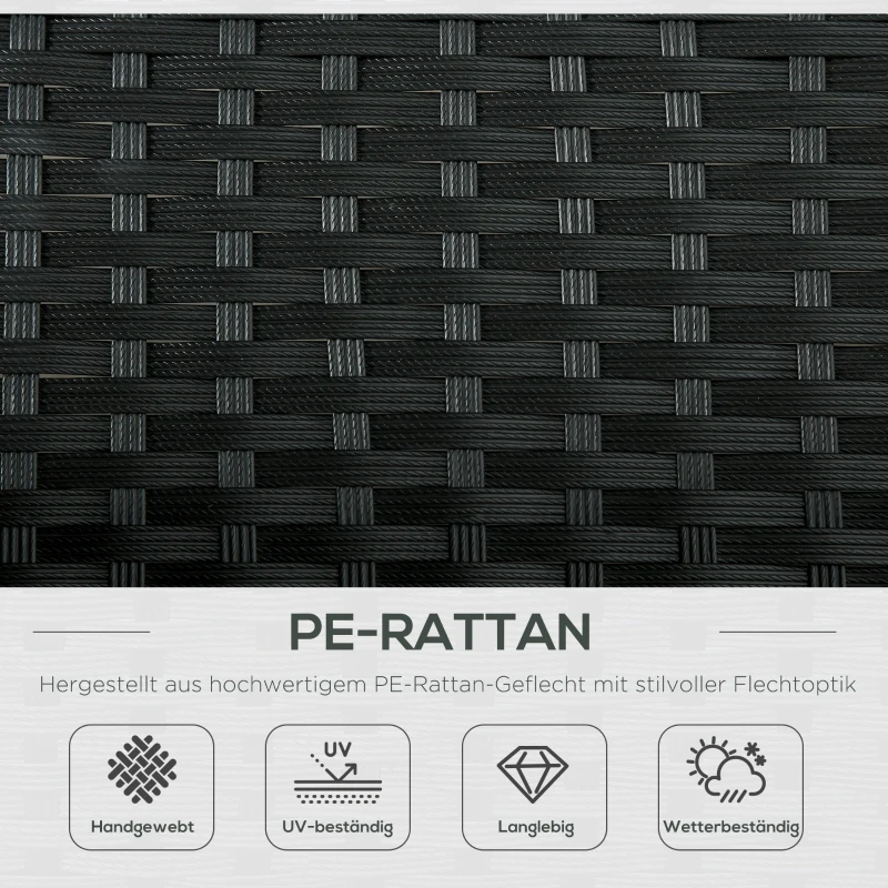 Outsunny ligbank voor buiten dubbele ligstoel relax ligstoel voor 2 personen 5 standen metaal PE-rotan crème