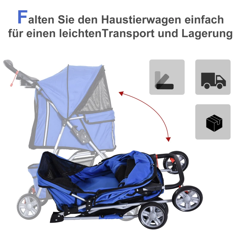 Wózek dla psa wózek dla kota wózek spacerowy niebieski Pawhut