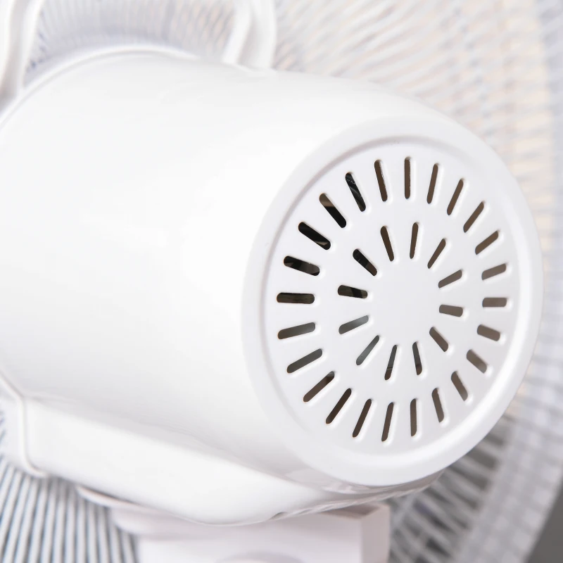 HOMCOM 16'' Pedestal Stand Fan, 3 Speed 3 Mode, 85° Oscillation, LED Panel, 3M Remote Controller, Height Adjustable for Living Room, Bedroom, Garage, Office, Black and White