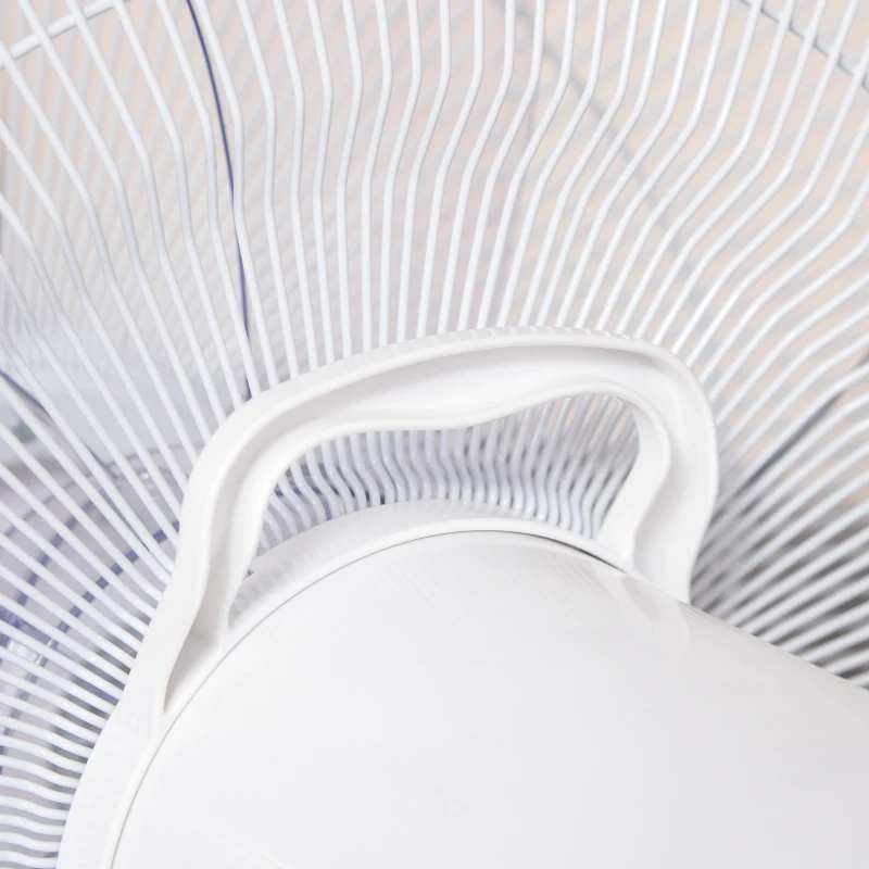 HOMCOM 16'' Pedestal Stand Fan, 3 Speed 3 Mode, 85° Oscillation, LED Panel, 3M Remote Controller, Height Adjustable for Living Room, Bedroom, Garage, Office, Black and White