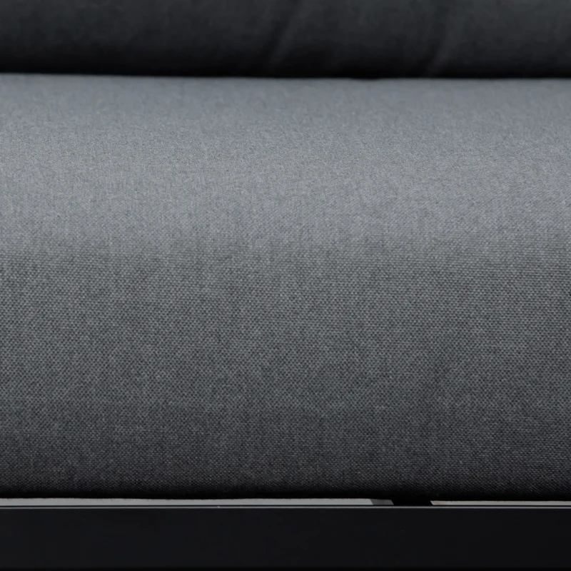 Outsunny 4 Pieces Aluminium Garden Furniture Sets with Thick Padded Cushion, 5 Seater Outdoor L Shape Corner Sofa Conversation Set, w/ Coffee Table and Sofa Side Table for Patio, Deck, Dark Grey