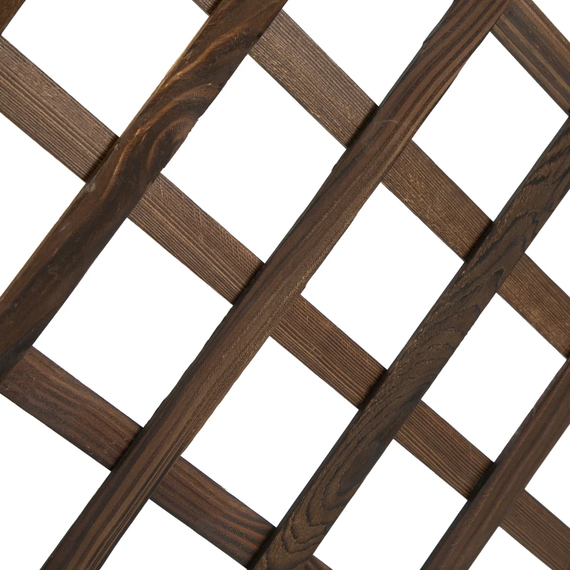 Outsunny Hochbeet Pflanzenkasten mit Rankgitter, Spalier Pflanzkübel, Blumenkasten Holz, 72,5x31,5x149,5cm für Garten Balkon Terasse, Blumenkübel für Kletterpflanzen, Blumen, Braun