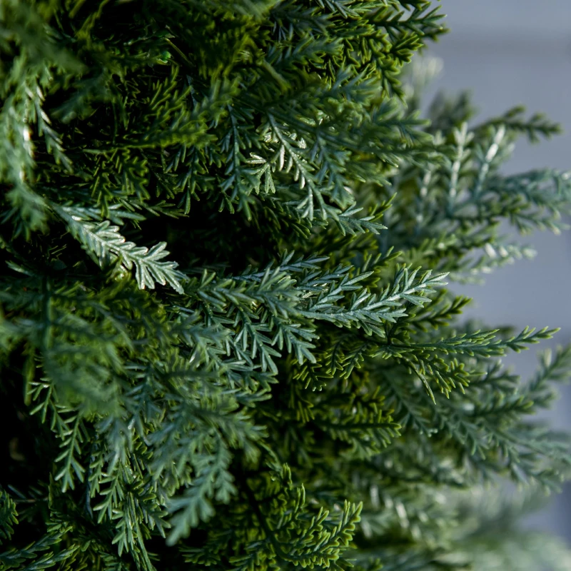 Outsunny Set Of 2 150cm/5FT Artificial Cedar Pine Trees Decorative Cypress Plant Fake Conifer Tree w/ Heavy Pot Indoor Outdoor Home Office