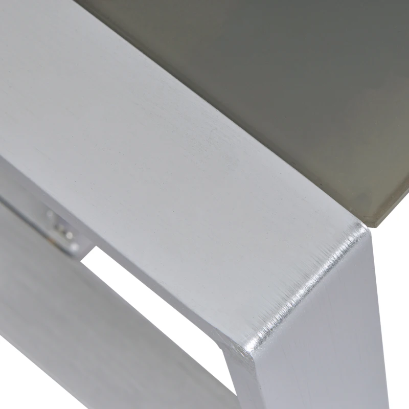 Outsunny 4 Pieces Patio Furniture Set Outdoor Aluminum Garden Conversation Set with Tempered Glass Coffee Table and Cushions