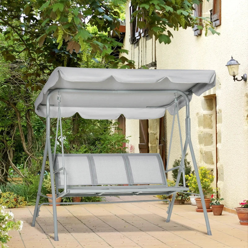 Outsunny huśtawka 3-osobowa z dachem 170 cm x 110 cm x 153 cm