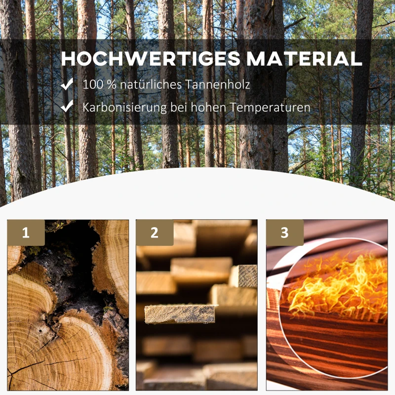 Outsunny tuinbank voor 2 personen, massief hout, natuurlijke kleur, 98 x 50 x 39.5 cm