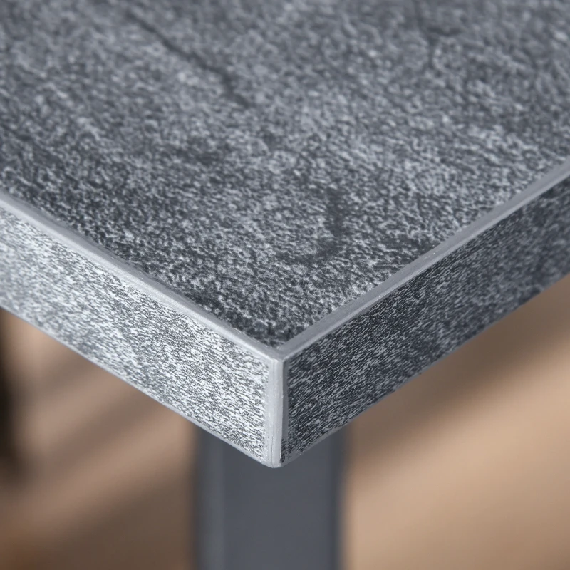 HOMCOM Esstisch Küchentisch mit Metallbeinen und geräumiger Tischplatte Holztisch Dunkelgrau MDF Metall 110 x 70 x 76 cm