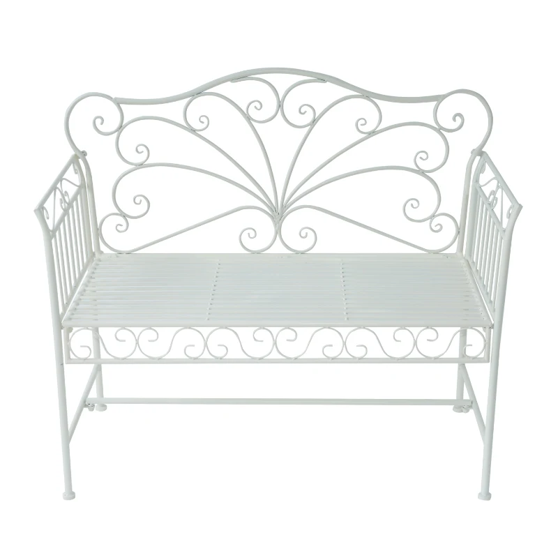 Outsunny Heavy-Duty Garden Bench-White