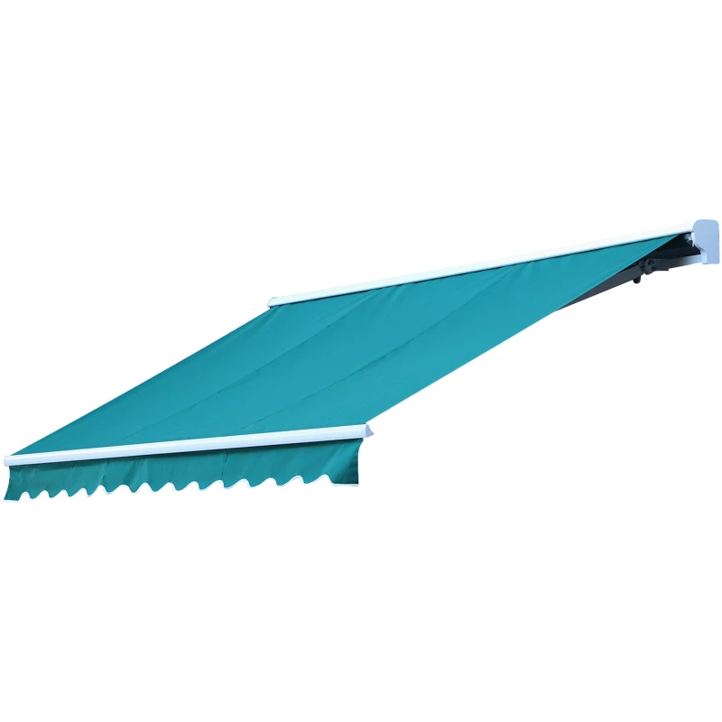 Outsunny 3.5x2.5m Motorised Aluminium Awning w/ Remote Green