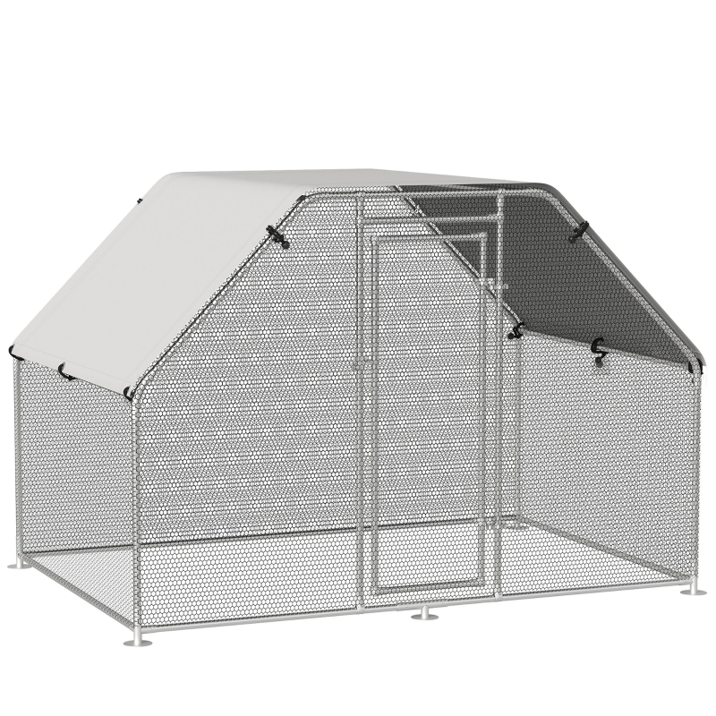 Enclos poulailler chenil entièrement couvert 5,32 m² acier galvanisé