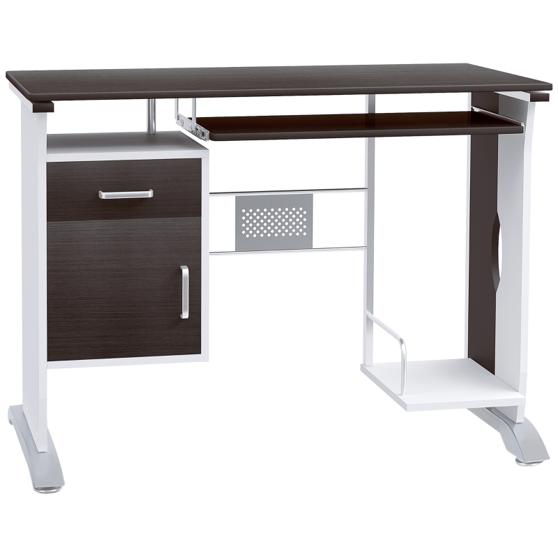 Homcom Bureau Informatique Ergonomique Marron 100 x 52 x 75 cm
