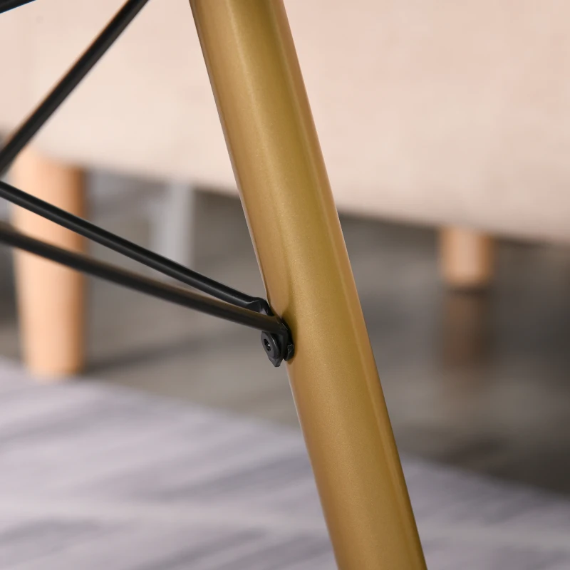 HOMCOM Table Basse Ronde pour Salon dim. Ø 80 x 45H cm Pieds en métal doré Plateau en Bois Blanc