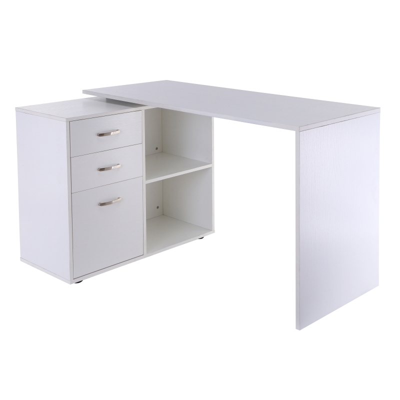 Homcom Bureau d'Angle 2 en 1 Modulable Blanc 162 x 50 x 76 cm