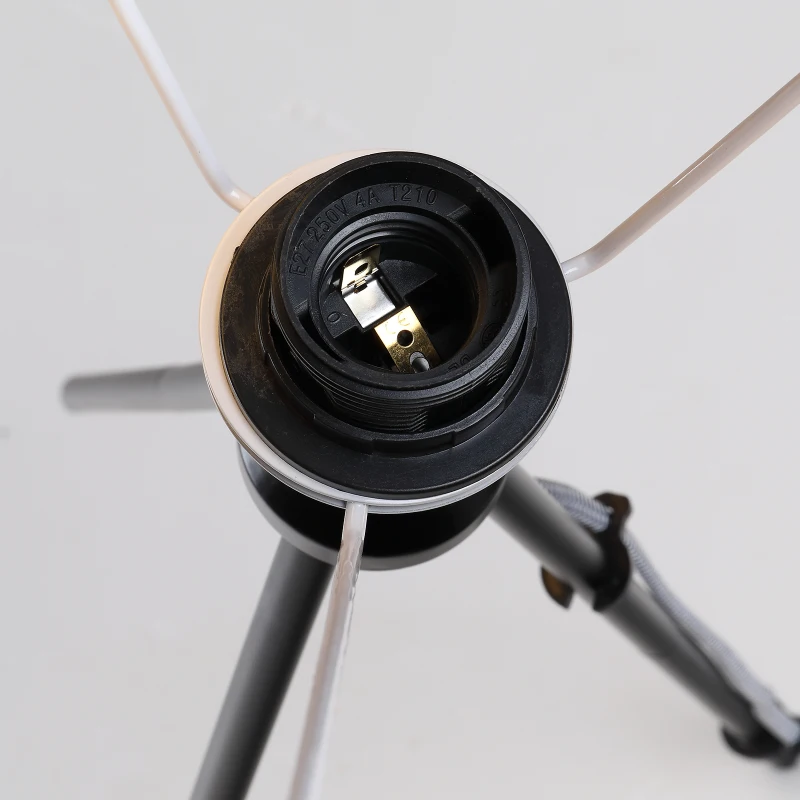 HOMCOM Tafellamp E27 fitting nachtkastlamp 40 W metaal zwart / wit