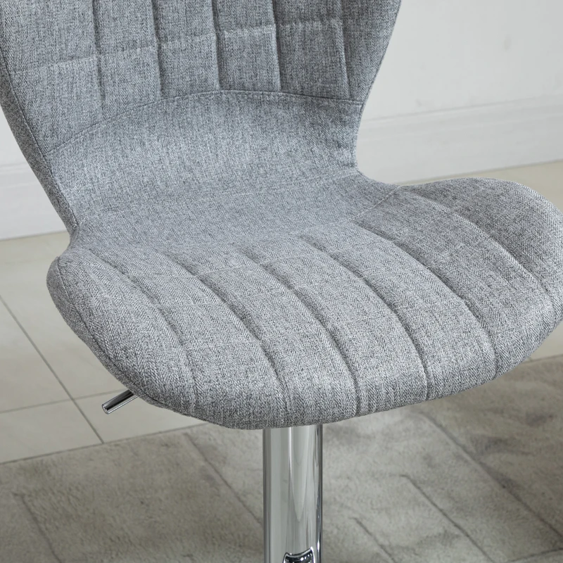 HOMCOM Bar Stools Set of 2 Swivel Stool Adjustable Height Bar Chairs with Footrest for Kitchen Dining Home Pub, Grey