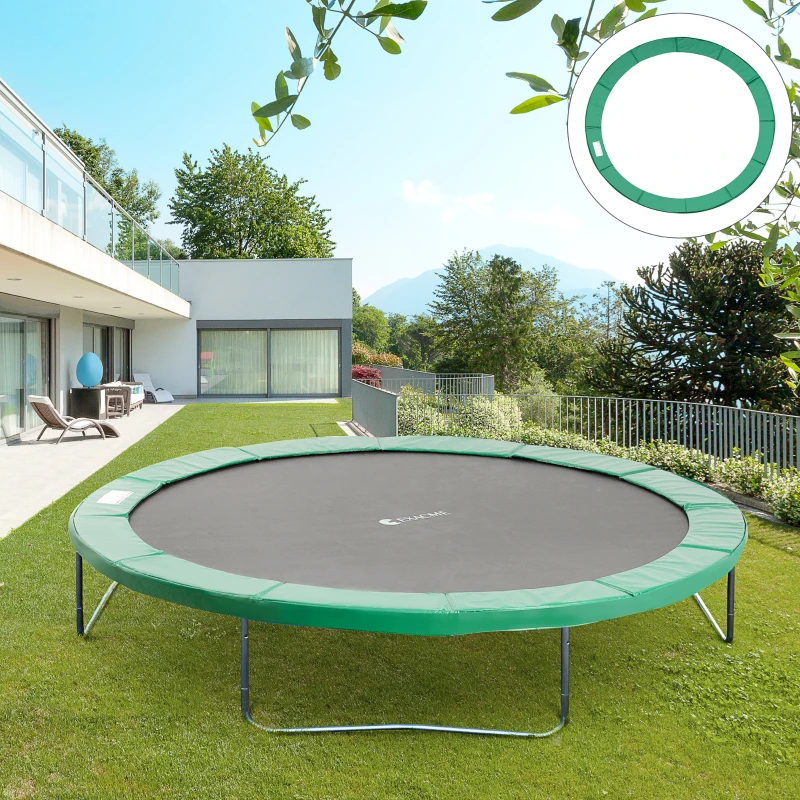HOMCOM 12FT Replacement Trampoline Pad Thick Foam Safety Φ366cm Spring Cover Bounce Padding - Green