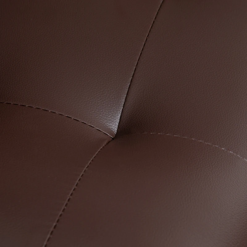 HOMCOM Set Of 2 PU Leather Tufted Bar Stools Chairs Dining Seats Adjustable Height Swivel w/ Footrest for Kitchen Counter Home Bar Brown