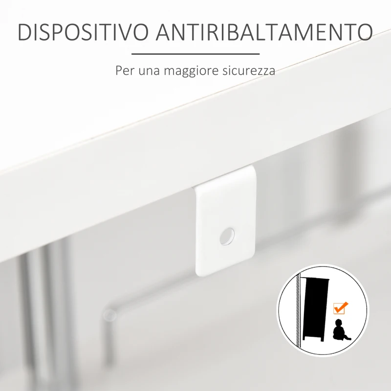 HOMCOM Tavolo Alto da Bar e Cucina 3 Mensole e Porta Bottiglie, Consolle da Ingresso Stile Moderno in Metallo e MDF, Bianco