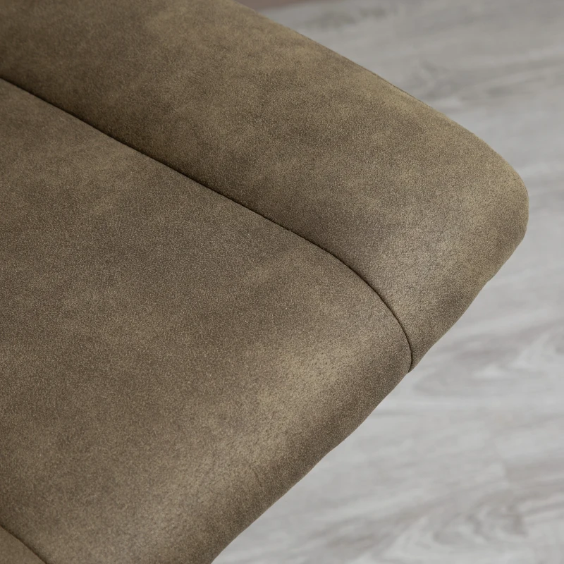 HOMCOM Set 2 Sgabelli da Bar Alti Girevoli con Schienale e Poggiapiedi, Sgabelli da Cucina Stile Vintage con Altezza Regolabile, 41.5x51x94-115cm, Cachi