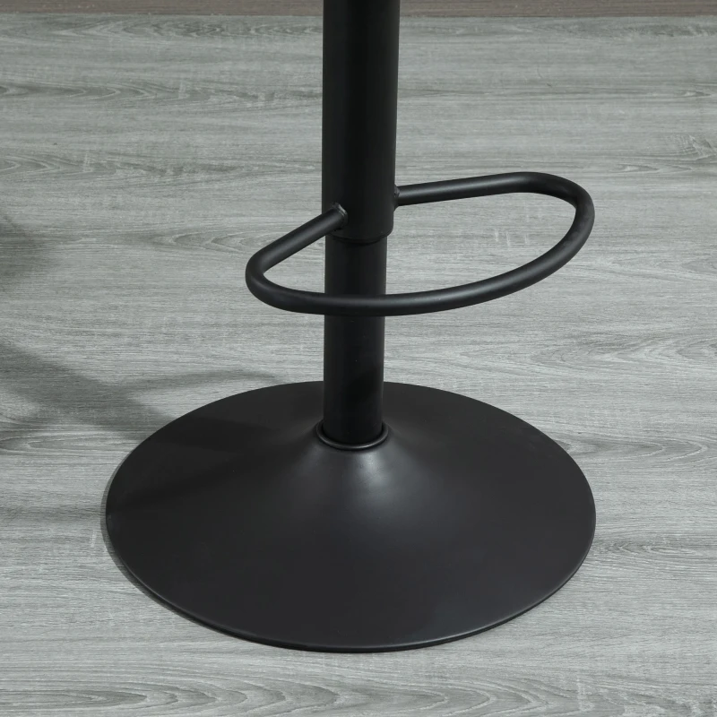 HOMCOM Set 2 Sgabelli da Bar Alti Girevoli con Schienale e Poggiapiedi, Sgabelli da Cucina Stile Vintage con Altezza Regolabile, 41.5x51x94-115cm, Cachi