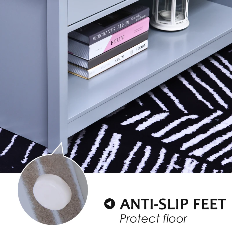 HOMCOM Masuta de cafea cu 2 sertare, din MDF, 99x55x50.5cm, Gri