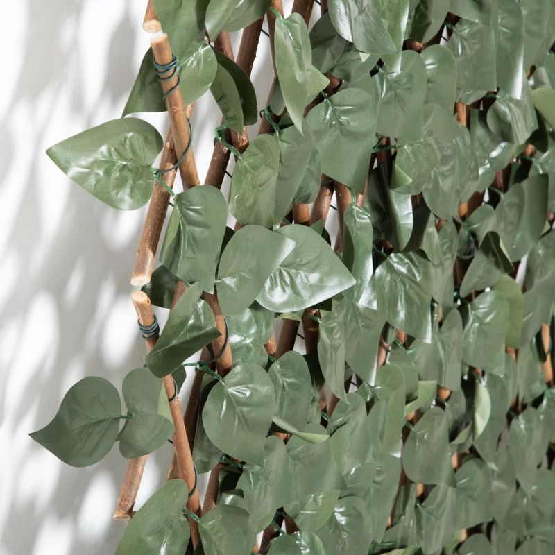 Outsunny panouri cu plante artificiale de perete, 8 piese, Ecran pentru intimitate expandabil cu verdeata pentru balcon sau veranda(m-7)