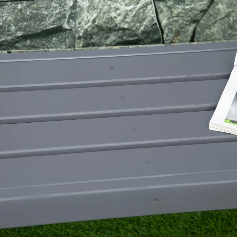 Outsunny 2 Seater Wooden Garden Planter & Bench Combination, Planter Box with Garden Bench for Patio, Park and Deck, 192 x 43 x 50 cm, Grey