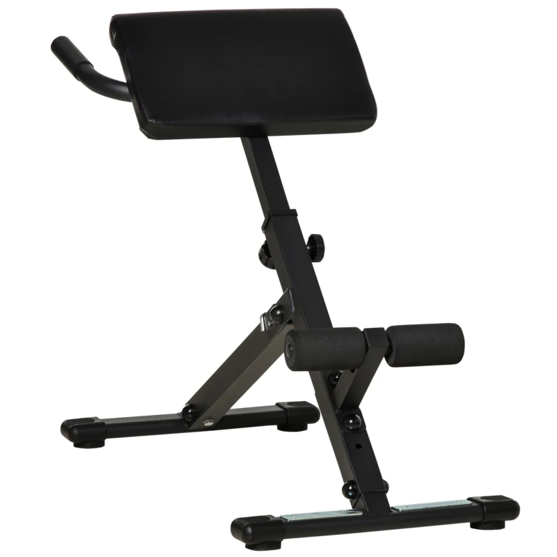 HOMCOM Panca Fitness con Altezza Regolabile, Sedia Romana per Casa e Palestra, 100x57x72-85cm, Nero