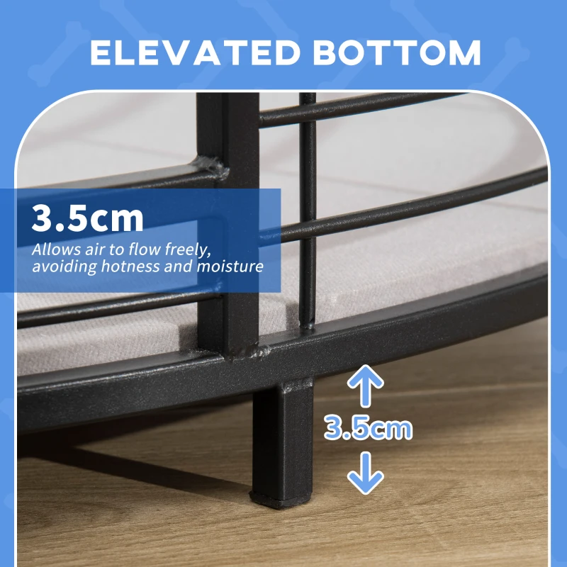 PawHut Raised Pet Bed, with Removable Cushion, for Small and Medium Dogs - Black