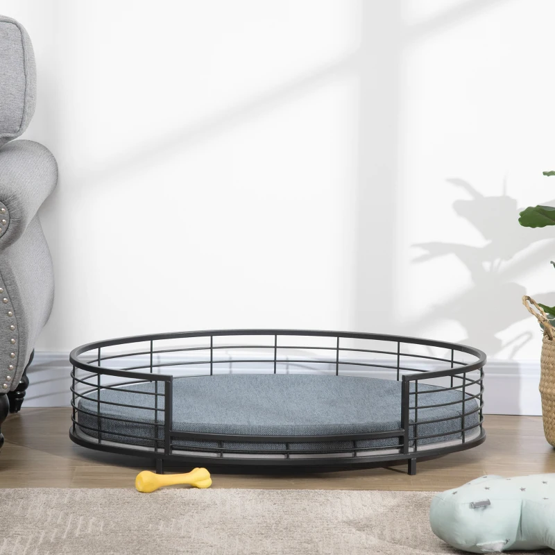 PawHut Raised Pet Bed, with Removable Cushion, for Small and Medium Dogs - Black