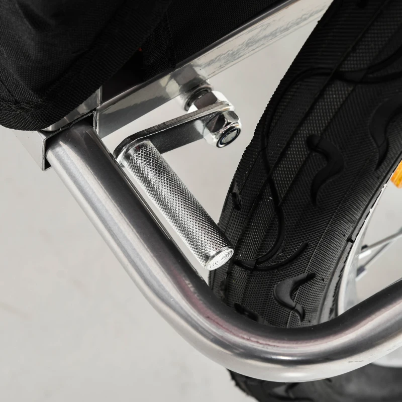 HOMCOM Kinderanhänger Fahrradanhänger Kinder Radanhänger für 2 Kinder mit Fahne Regenschutz atmungsaktiv Weiß-Schwarz Stahl 142 x 85 x 105 cm