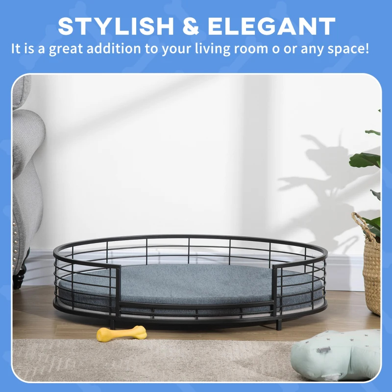 PawHut Raised Pet Bed, with Removable Cushion, for Small and Medium Dogs - Black