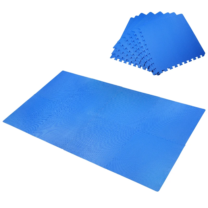 HOMCOM Tappeto gioco bimbi 60x60cm Set 8 Pezzi, materiale isolante, resistente all'umidità Blu